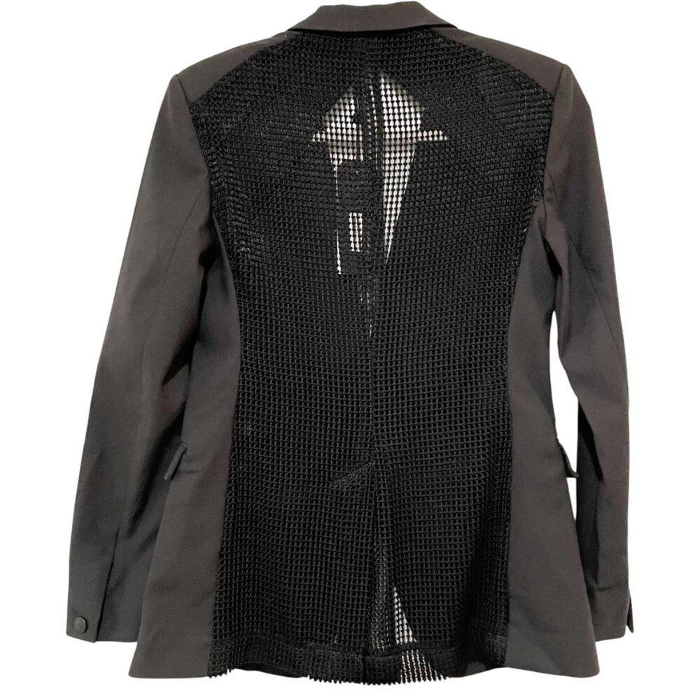 Rag & Bone Edgy Black Mesh Back Blazer Statement … - image 8
